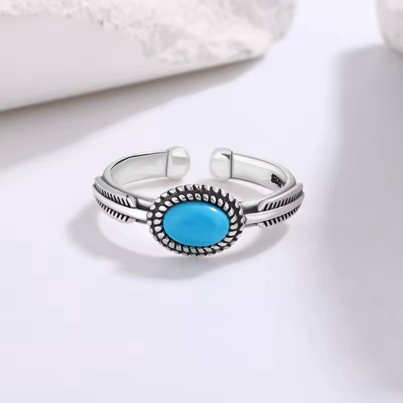 Silver Eclipse Turquoise Ring