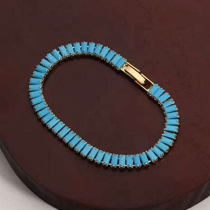 Blue Turquoise Tennis Bracelet
