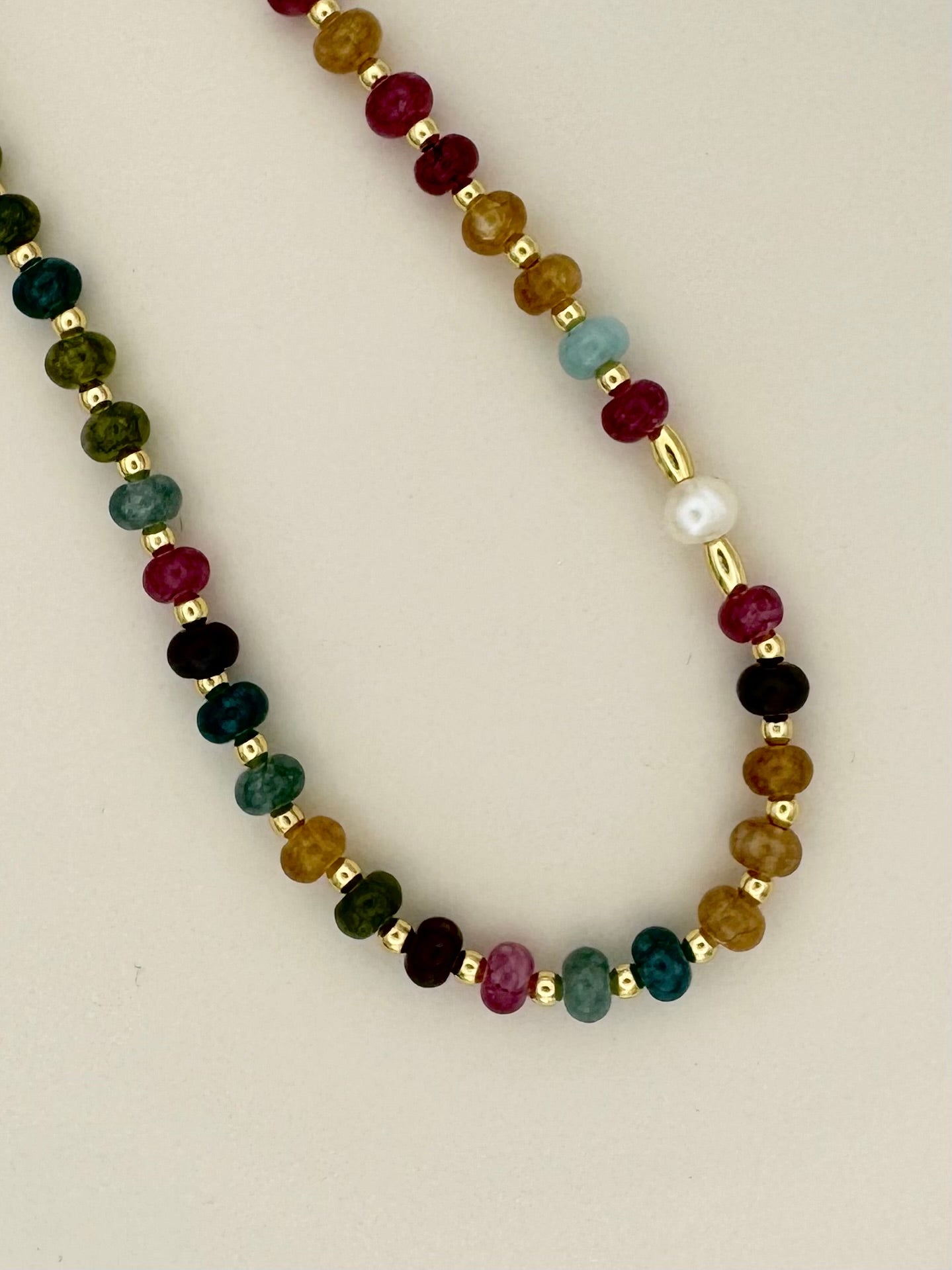 Multicolor Agate Shell Beaded Necklace