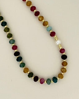 Multicolor Agate Shell Beaded Necklace