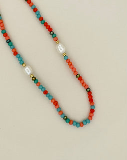 Red,Green glass Beaded Necklace