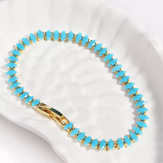 Inlaid Turquoise Crystal Bracelet