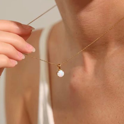 Round Opal Stone Pendant