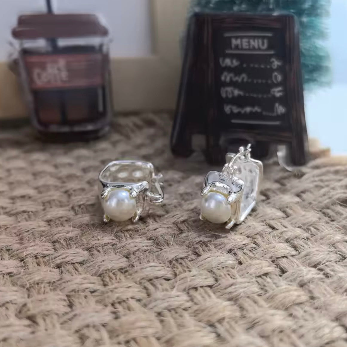 Vintage Pearl Leaf Earrings