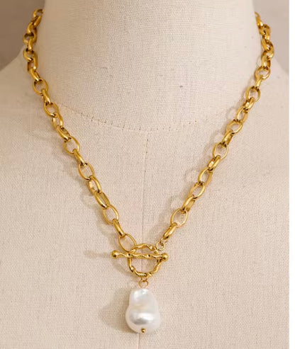 Baroque Pearl Toggle Necklace Or Bracelet