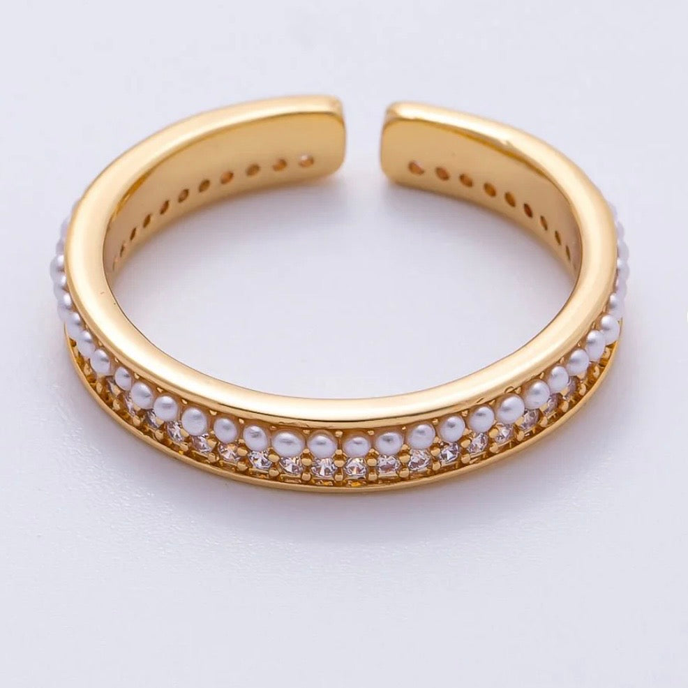 Shell Pearl Double Lined Ring