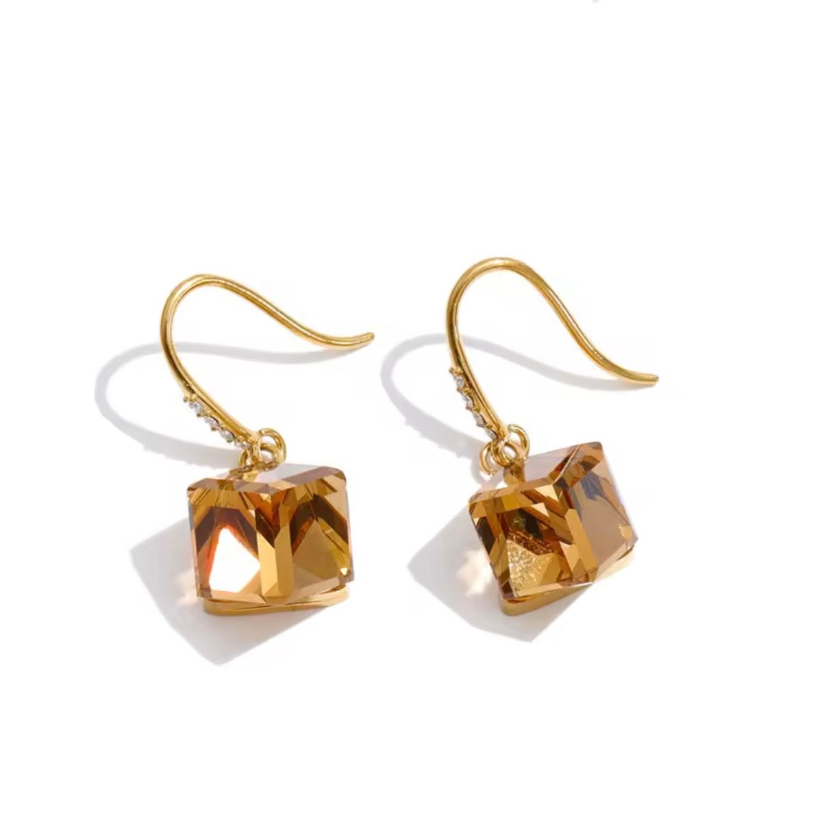 Chic Crystal Square Drop Earring