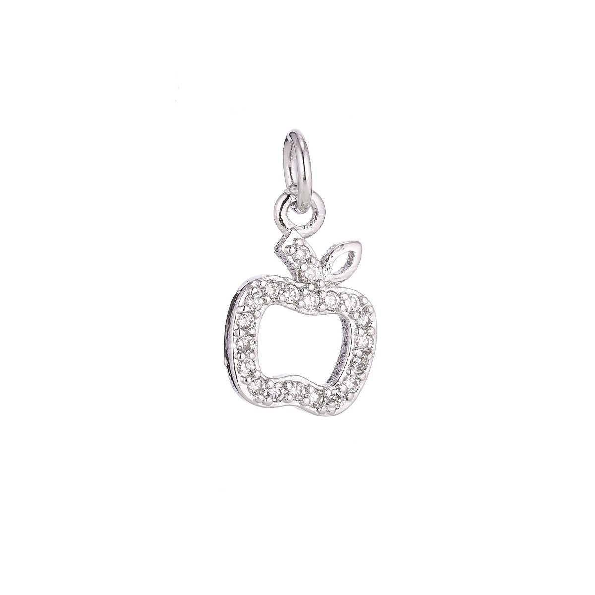 Tiny CZ Apple Charm