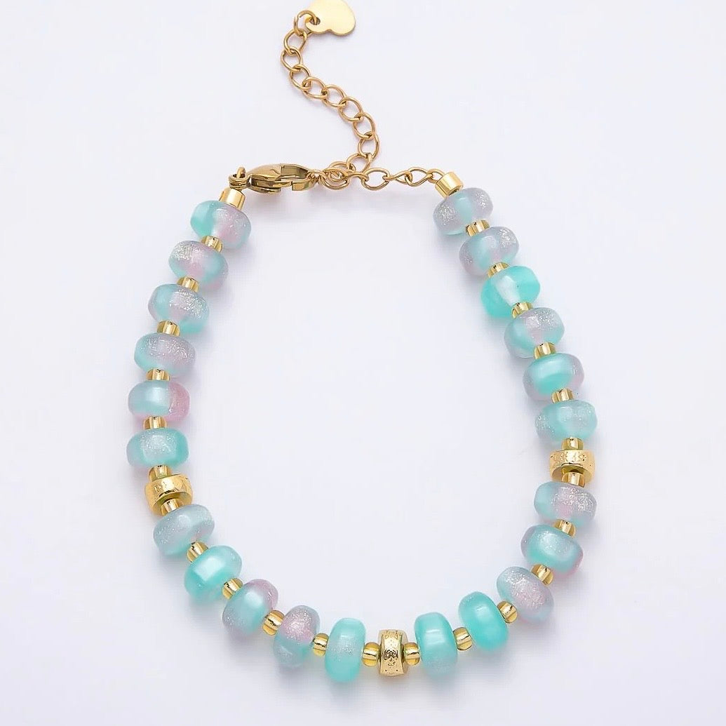 Glitter Rondelle Resin Beaded Bracelets