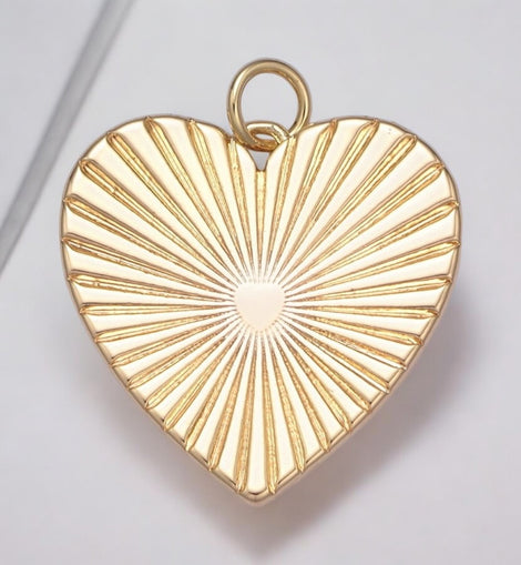 Sunburst Heart Charm