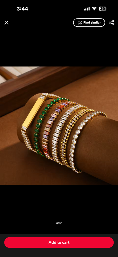 Golden Bar Tennis Bracelet