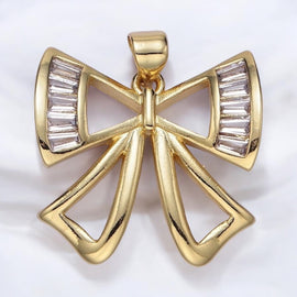 Baguette Open Ribbon Bow Charm