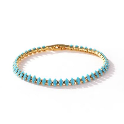 Blue Turquoise Tennis Bracelet