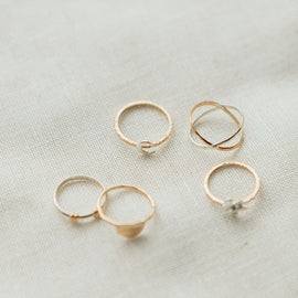Square Wire Flower Ring
