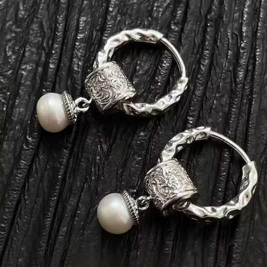 Sterling Vintage Pearl Drop Earrings