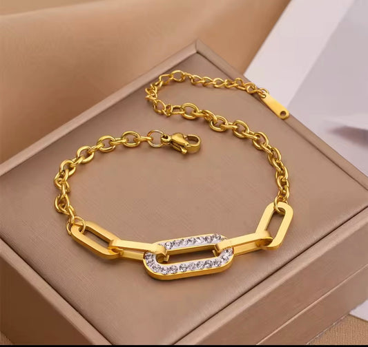 Densely Embedded Zircon Bracelet