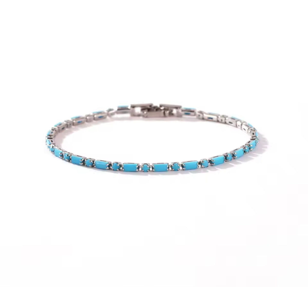 Blue Turquoise Tennis Bracelet