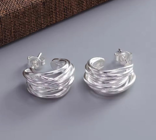 Weaved Sterling Silver Earrings