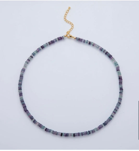 Multicolor Fluorite Beaded Necklace