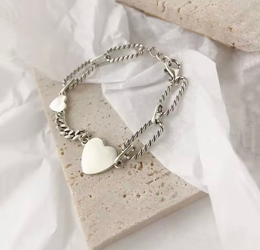 Vintage Charm & Bangle Bracelet