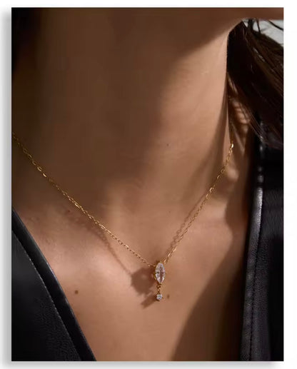 Glimmer Cz Teardop Necklace