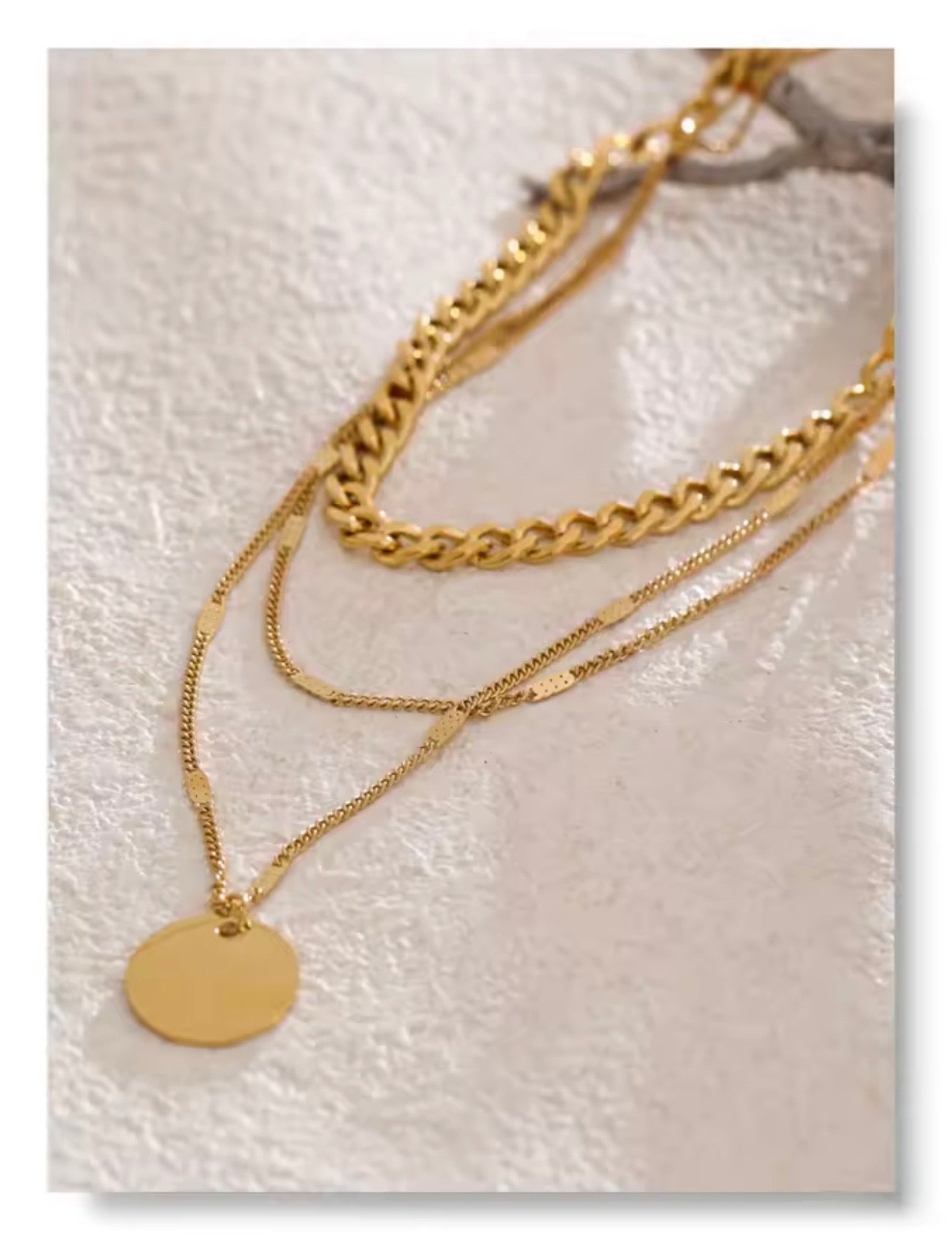Golden Trio Layered Necklace