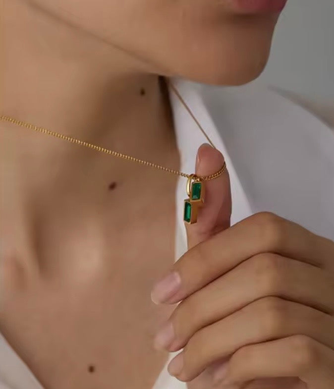 Emerald Duo Necklace
