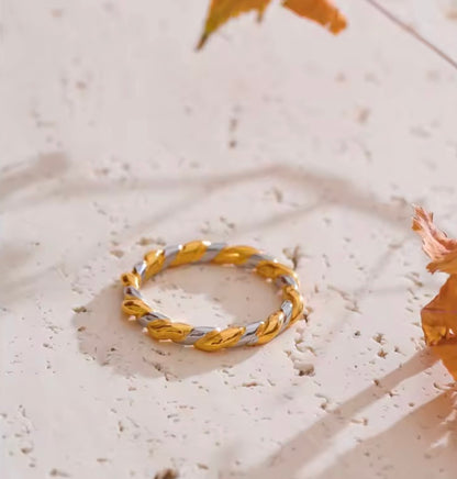 Golden Twist Two Tone Ring