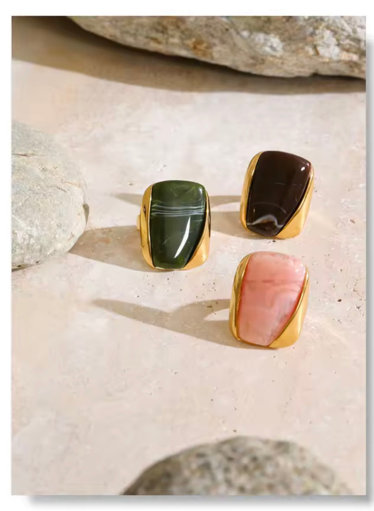 Acrylic Resin Rectangular Adjustable Ring