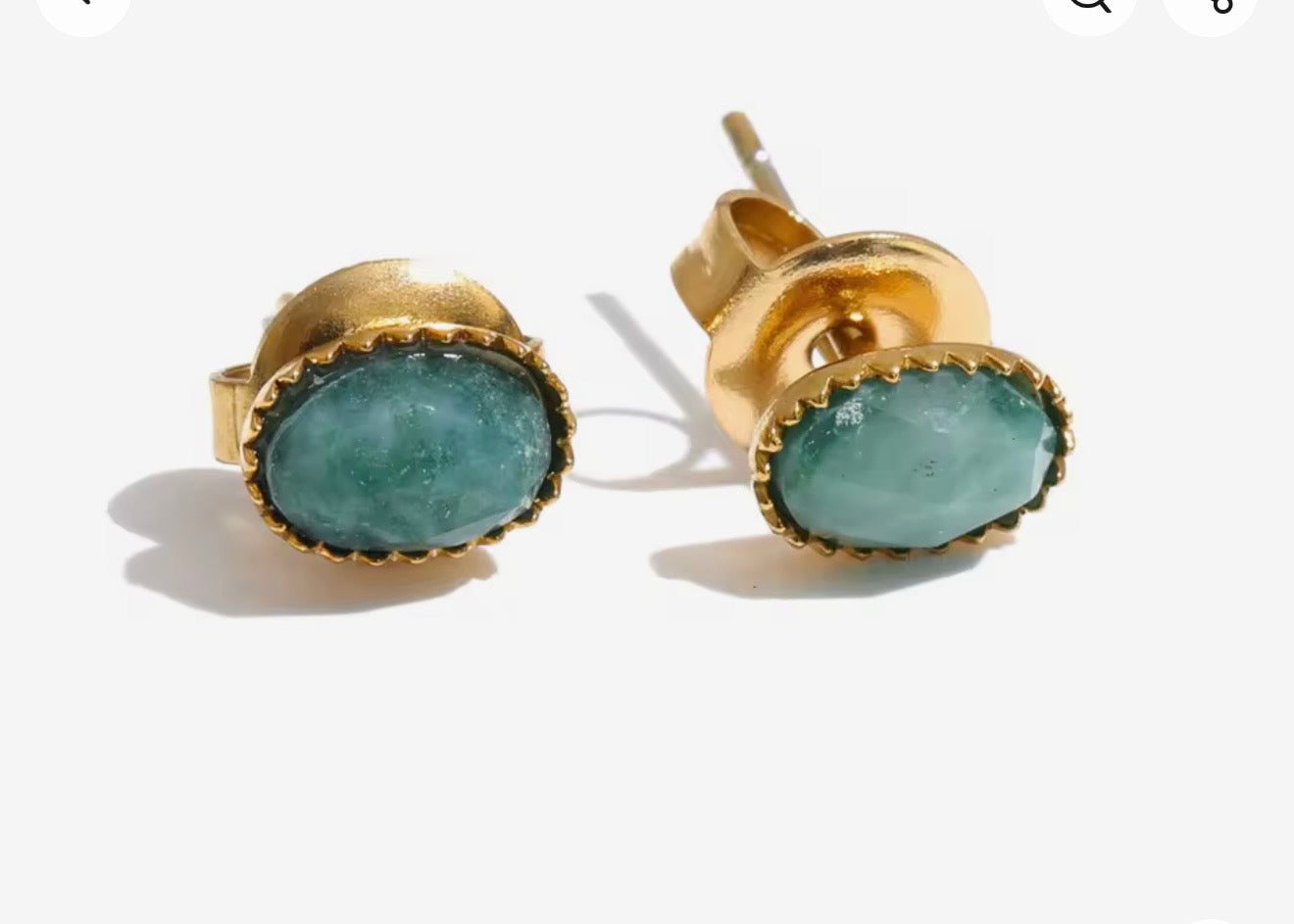 Faceted Gemstone Stud Earrings