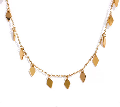 Rhombus Chain Drop Necklace