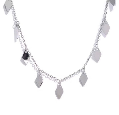 Rhombus Chain Drop Necklace