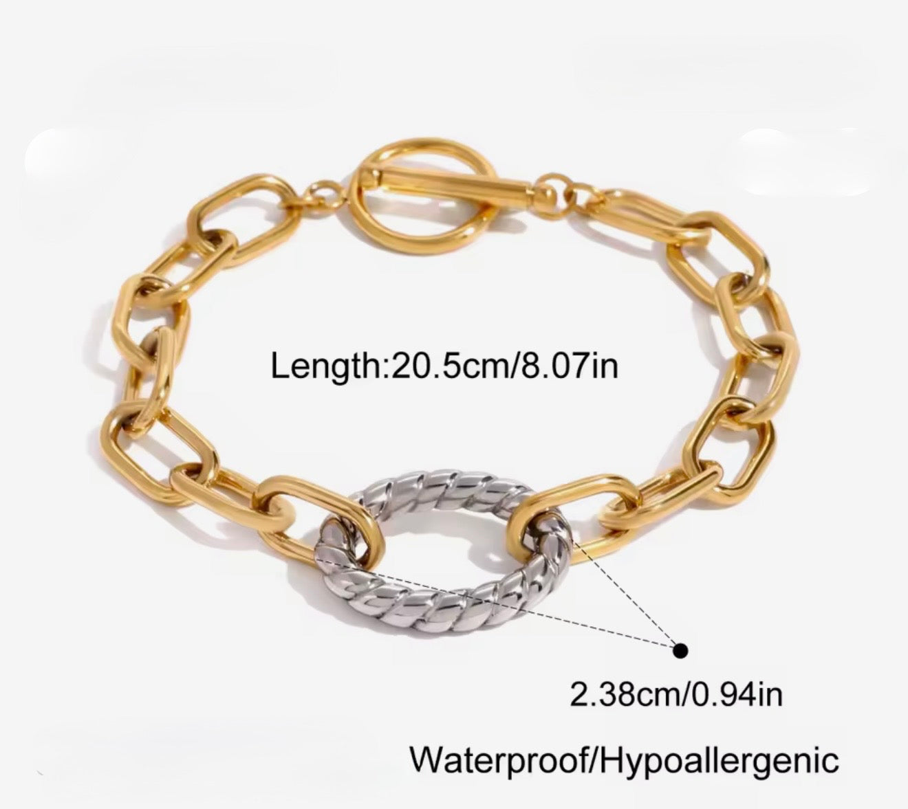 Two-Tone Twist Link Bracelet
