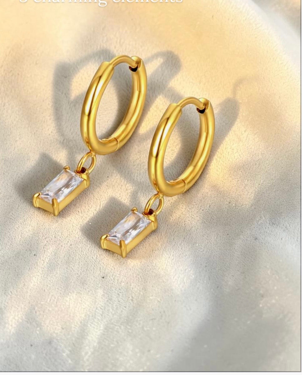 Golden Noir Huggie Collection