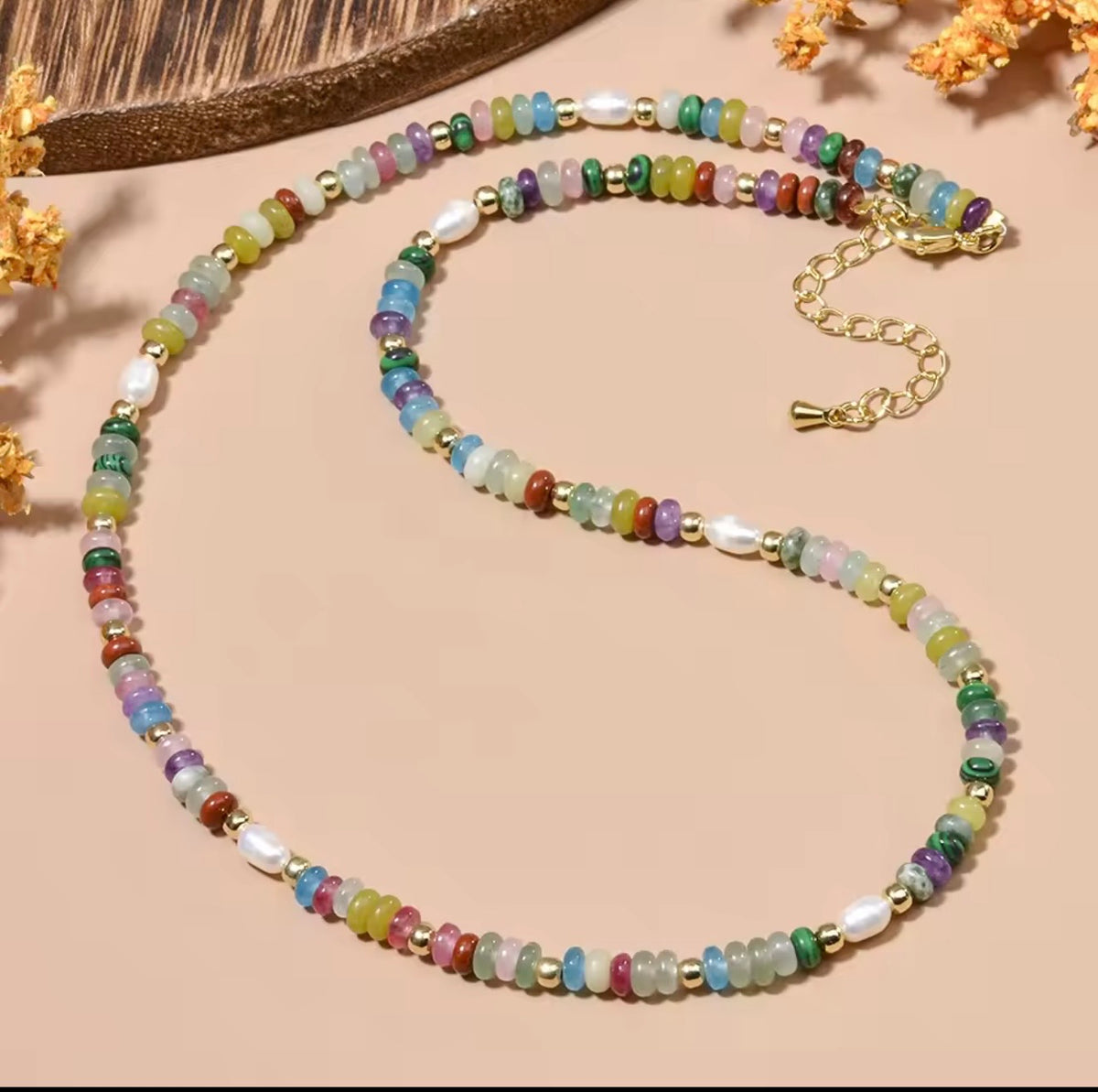 Candy Stone Pearl Necklave