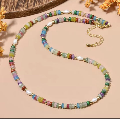 Candy Stone Pearl Necklave