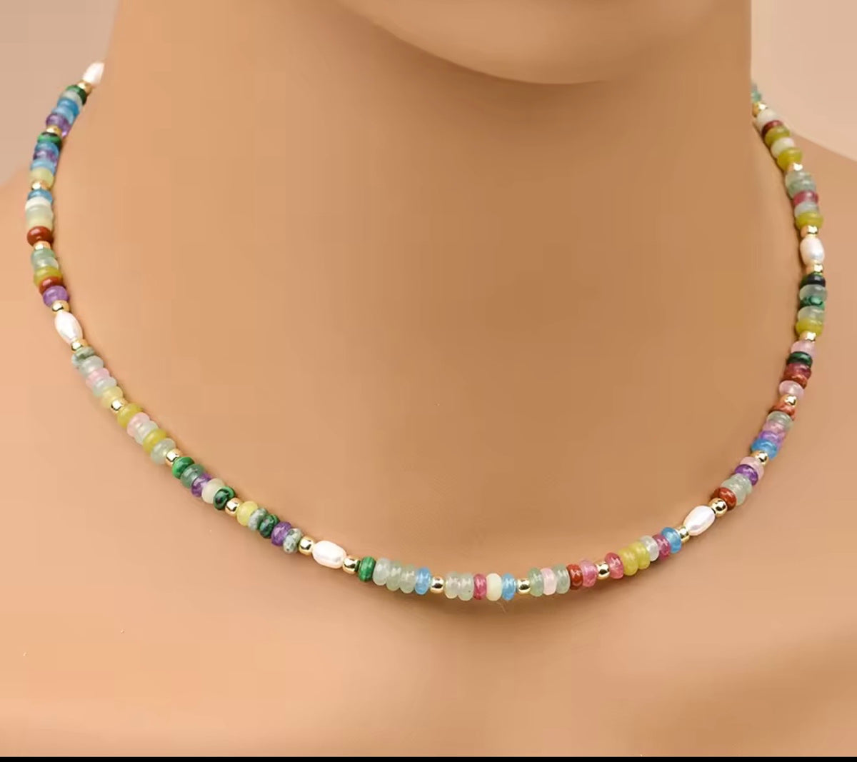 Candy Stone Pearl Necklave