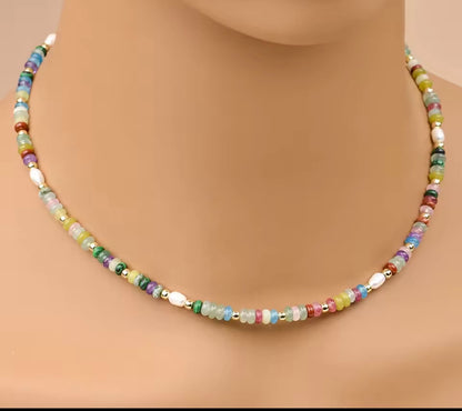 Candy Stone Pearl Necklave