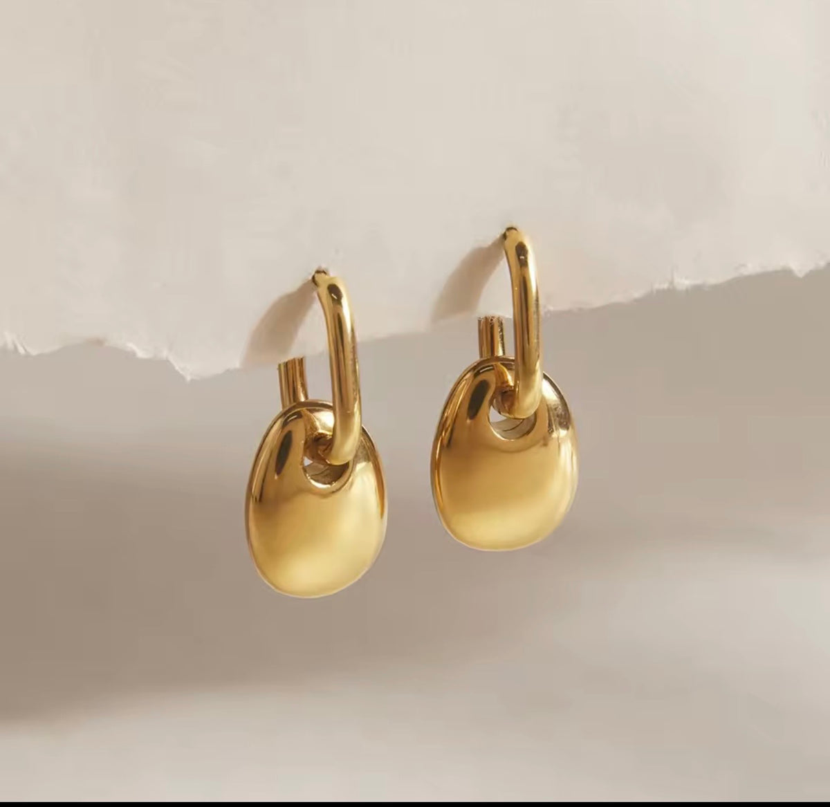 Sculpted Gold Drop Earrings