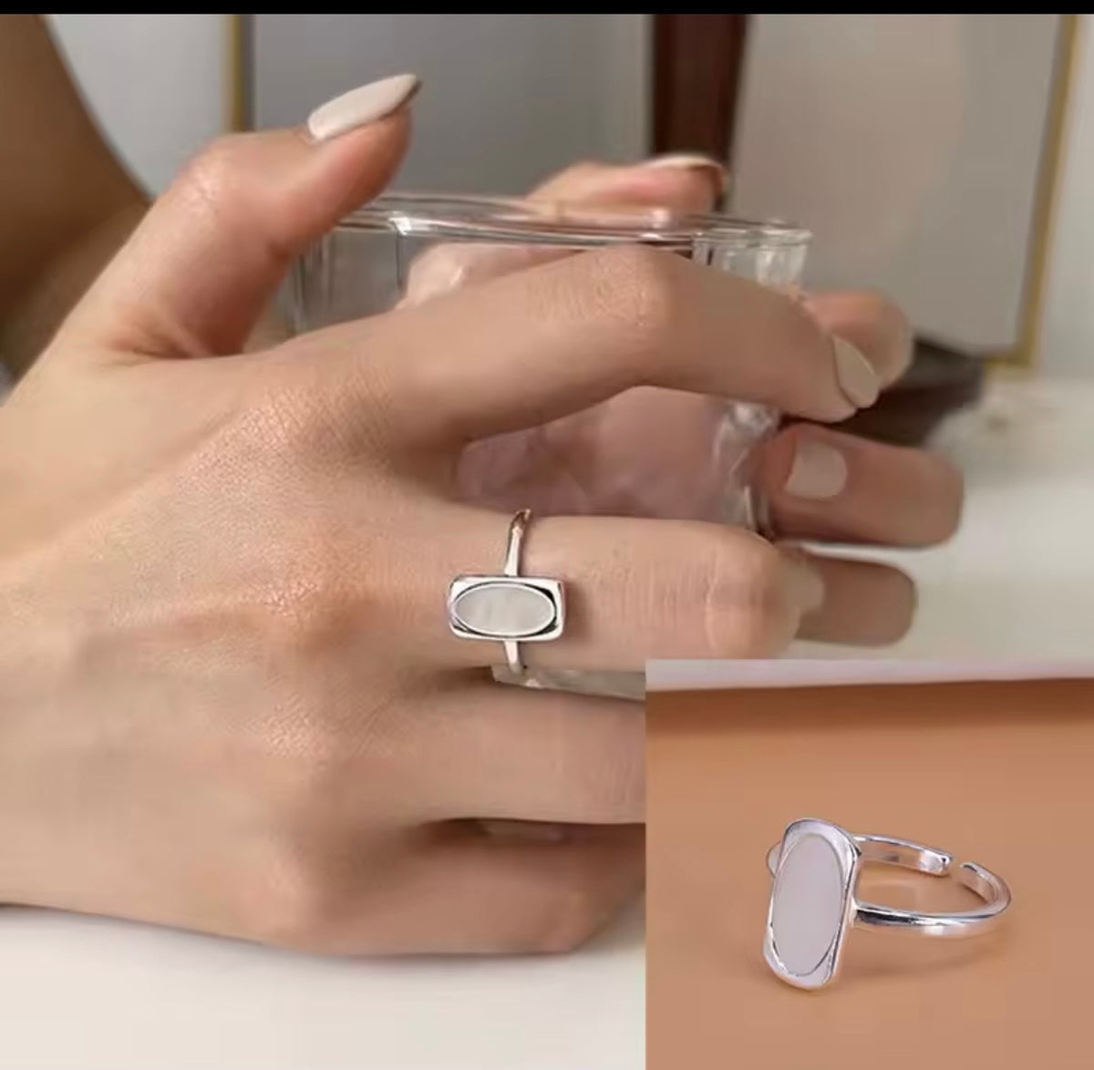 Modern Opal Signet Ring