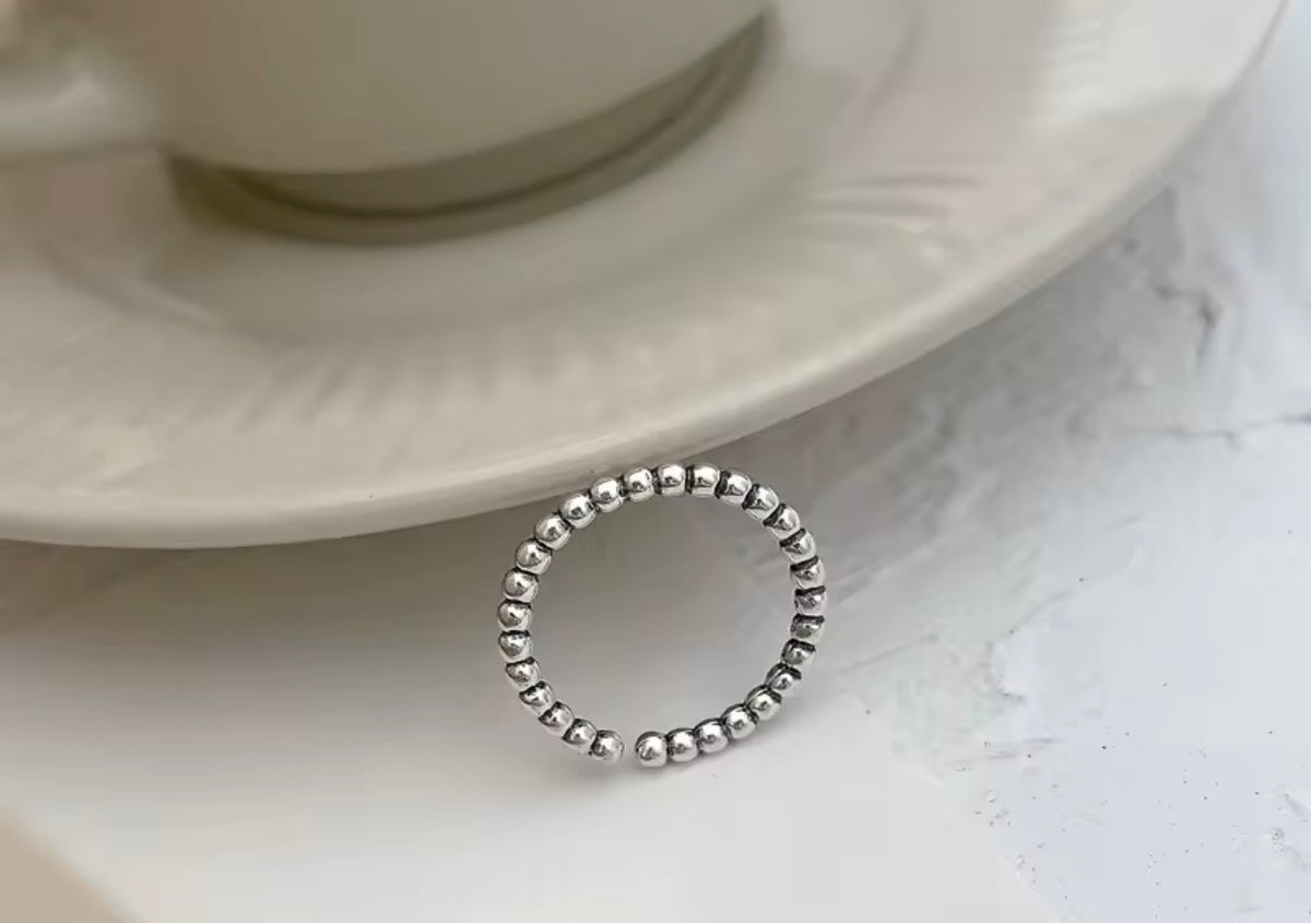 Silver Beaded Ring