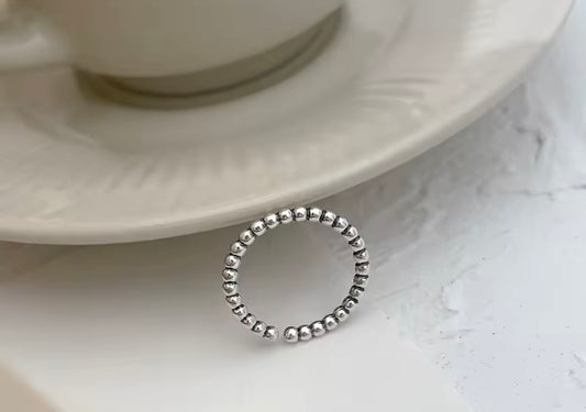Silver Beaded Ring