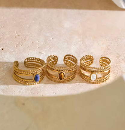 Gilded Stone Layered Ring