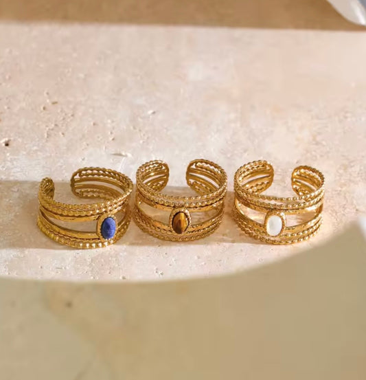 Gilded Stone Layered Ring