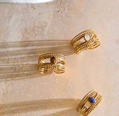 Gilded Stone Layered Ring