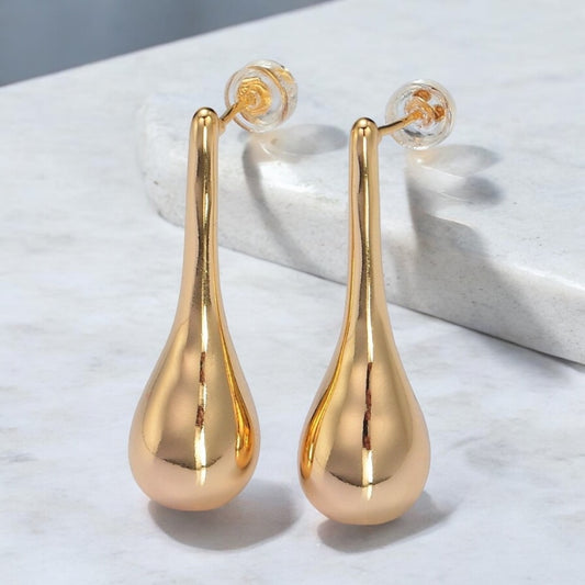 Teardrop Drip Dome Stud Earrings