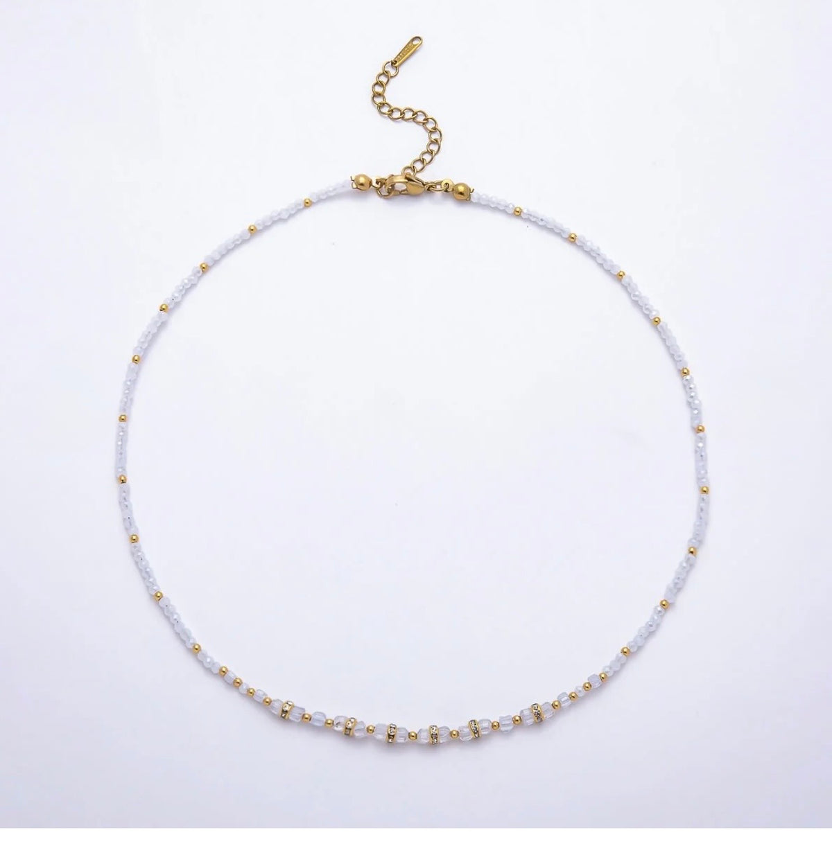 Blush & Crystal Beaded Necklace