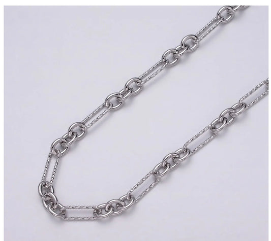 Hammered Figaro Fancy Silver Chain