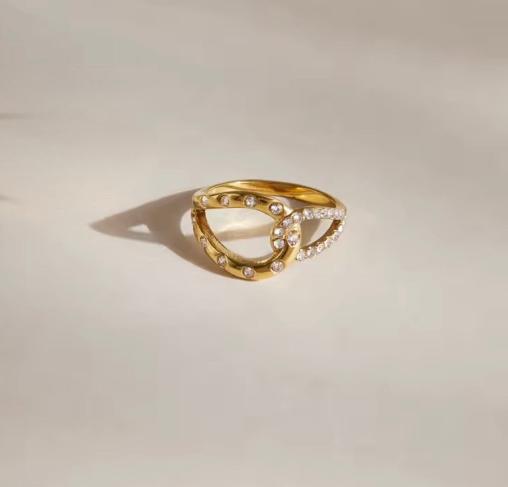 Criss Cross  CZ Sparkle Ring