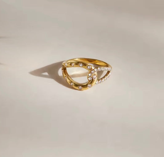 Criss Cross  CZ Sparkle Ring